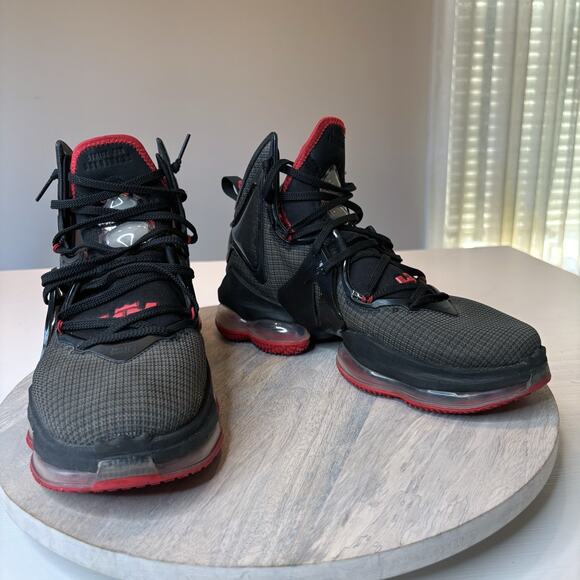 Nike Men's LeBron James 19 XIX Black & Red Basketball Sneakers Shoes US Size 9.5